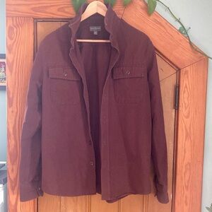 LL Bean Signature Chamois Shirt - Medium Regular Slim Fit - Maroon
